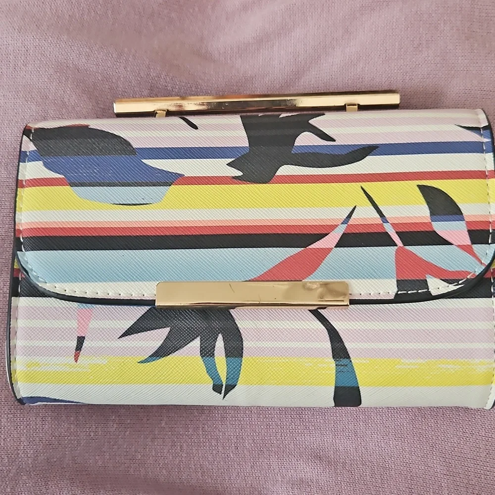 Multicolor Clutch With Gold Long Strap 'Call IT Spring'